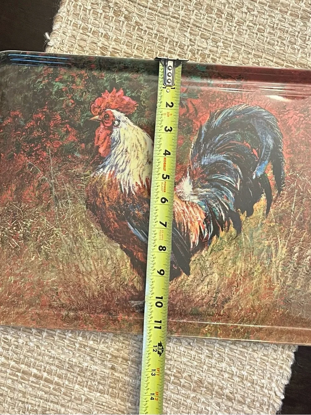Rooster melamine serving tray